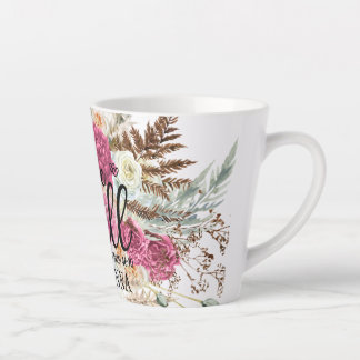 Taza De Café Latte Sea muy moderno acuarela Pampas Grass Latte Mug