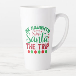 Taza De Café Latte Sea travieso Salven a Santa El Viaje-81634