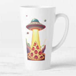 Taza De Café Latte Secuestro de OVNI Pizza