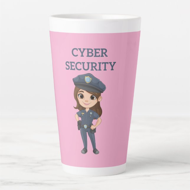 Taza De Café Latte Seguridad de TI: Defensor digital (Anverso)
