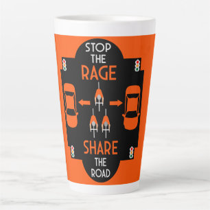 Taza De Café Latte Seguridad vial en bicicleta