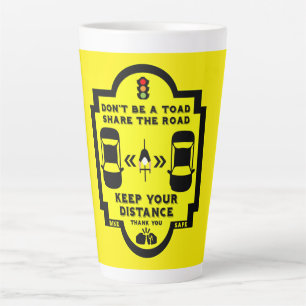 Taza De Café Latte Seguridad vial en bicicleta