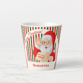 Taza De Café Latte Sellado por Santa Nice List Feliz Navidad