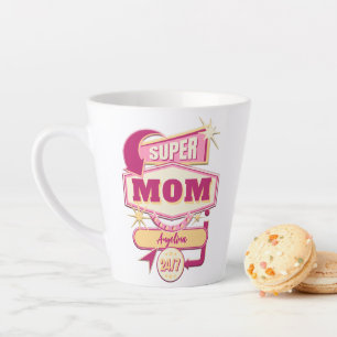 Taza De Café Latte Señal de Restaurante Retro Super Mamá
