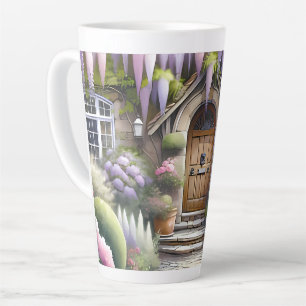 Taza De Café Latte Sendero de jardín de cabaña caprichosa