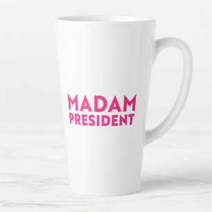 Taza De Café Latte Señora Presidenta, la tipografía rosa caliente mod