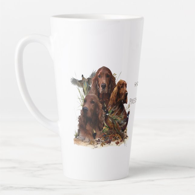 Taza De Café Latte Sentadores irlandeses con faisanes - Cacería de pa (Izquierda)