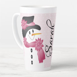 Taza De Café Latte Sentido Y Divertido Con Puntos De Polka