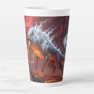 Taza De Café Latte Sentinel infernal Lava Wolf Latte Mug