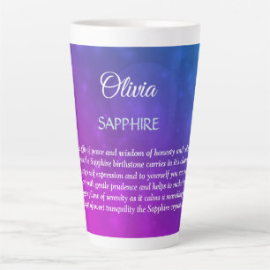 Taza De Café Latte Septiembre Diseño de Birthstone Sapphire