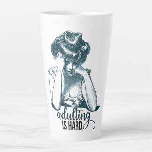 Taza De Café Latte Ser adulto es divertido pero difícil Chica Gibson