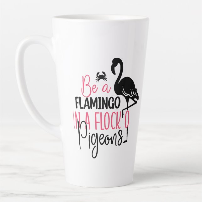 Taza De Café Latte Ser Un Flamingo En Un Rebaño De Cerdos-27308 (Izquierda)
