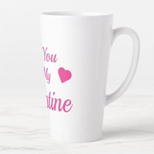 Taza De Café Latte Serás Mi San Valentín Latte Mug (Derecha)