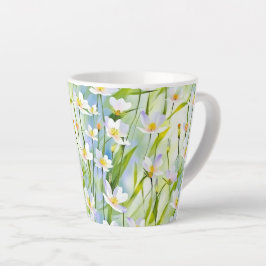 Taza De Café Latte Serena Flor Silvestre Pequeña