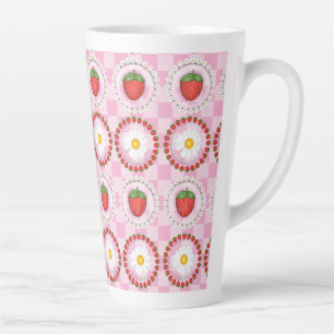 Taza De Café Latte Serenata de Fresa 