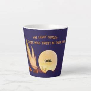 Taza De Café Latte Serene Faith 12oz Blue Latte Mug