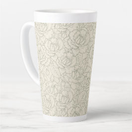 Taza De Café Latte Serene Sage Green | Rosas Vintage Blossom