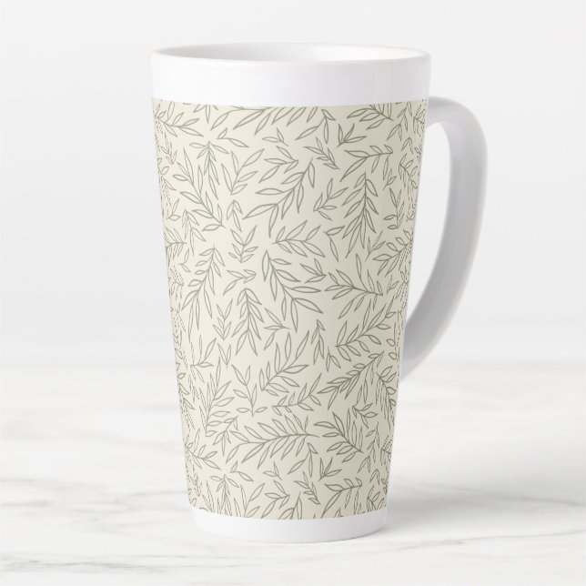 Taza De Café Latte Serene Sage Green | Susurro de hoja suave Minimali (Ángulo derecho)