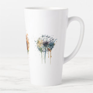 Taza De Café Latte Serie de Diente de León en Acuarela Artística Colo