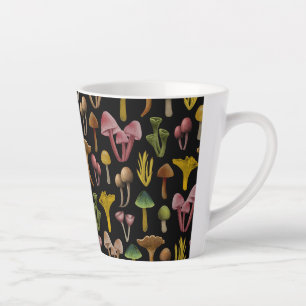 Taza De Café Latte Setas, Lichen y hongos coloridos