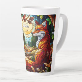 Taza De Café Latte Seted Glass Look Red Fox
