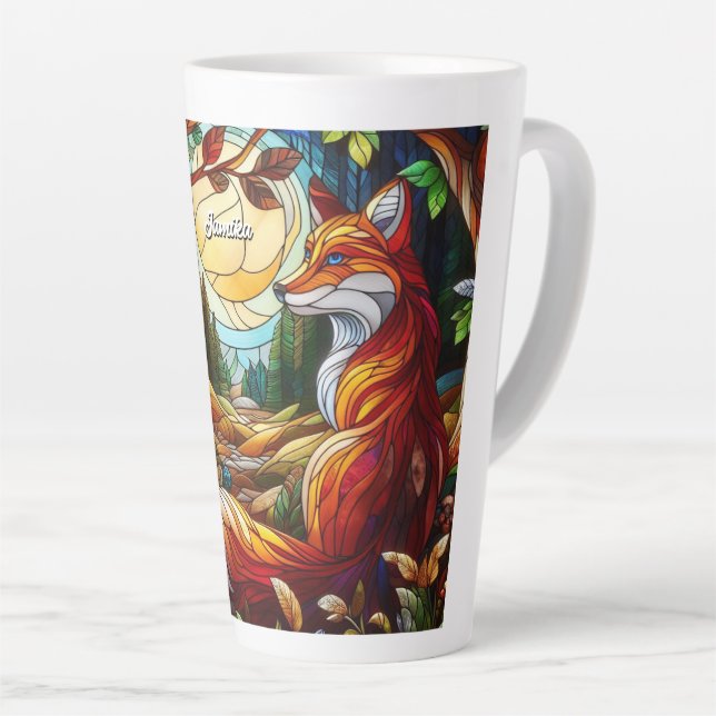 Taza De Café Latte Seted Glass Look Red Fox (Ángulo derecho)