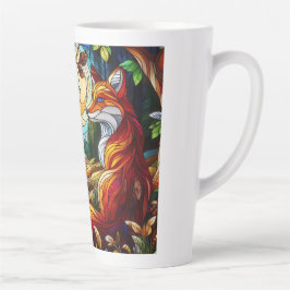 Taza De Café Latte Seted Glass Look Red Fox