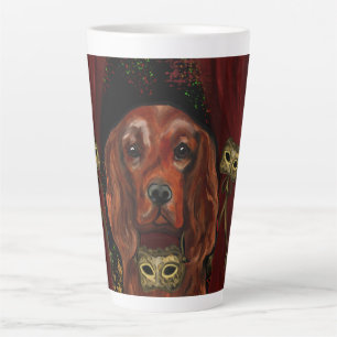 Taza De Café Latte Setter Rojo Irlandés Tarjeta Postal