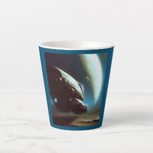 Taza De Café Latte SF Orbiting Spaceship 1