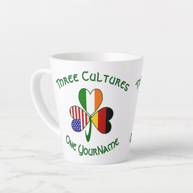 Taza De Café Latte Shamrock americano alemán personalizado pequeño (Ángulo izquierdo)