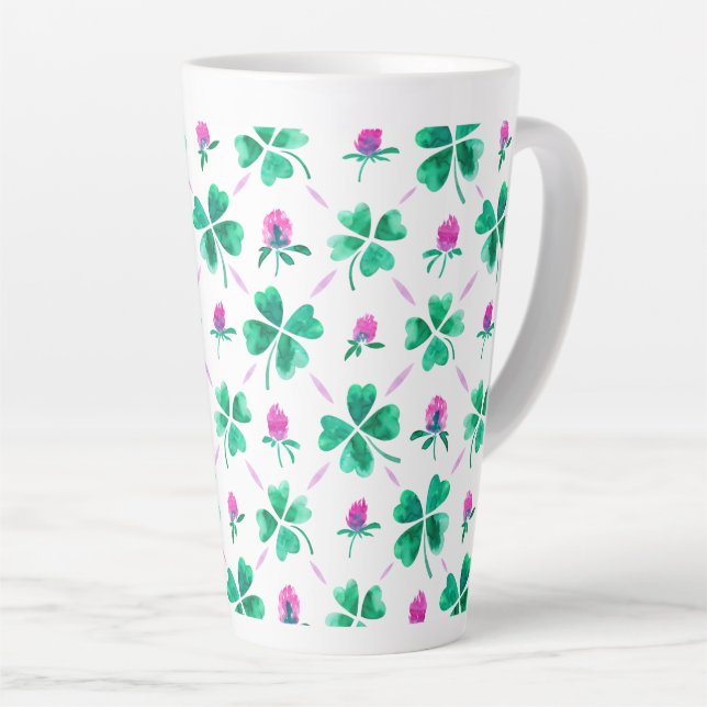 Taza De Café Latte Shamrock lujoso (Ángulo derecho)