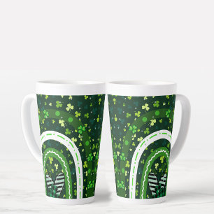 Taza De Café Latte Shamrock Rainbow St Patrick's Day Green