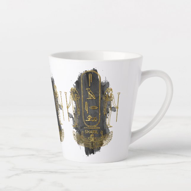 Taza De Café Latte sharil tu nombre en el antiguo sistema jeroglífico (Derecha)