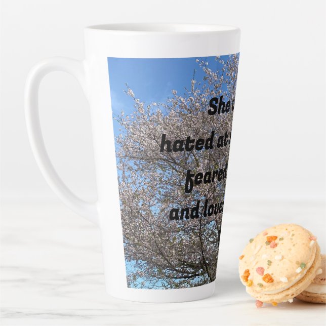 Taza De Café Latte "She was hated at tea parties . . ." Latte Mug (In situ)