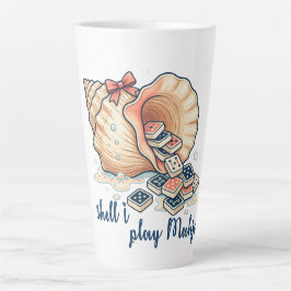 Taza De Café Latte Shell I Play Mahjong Coastal