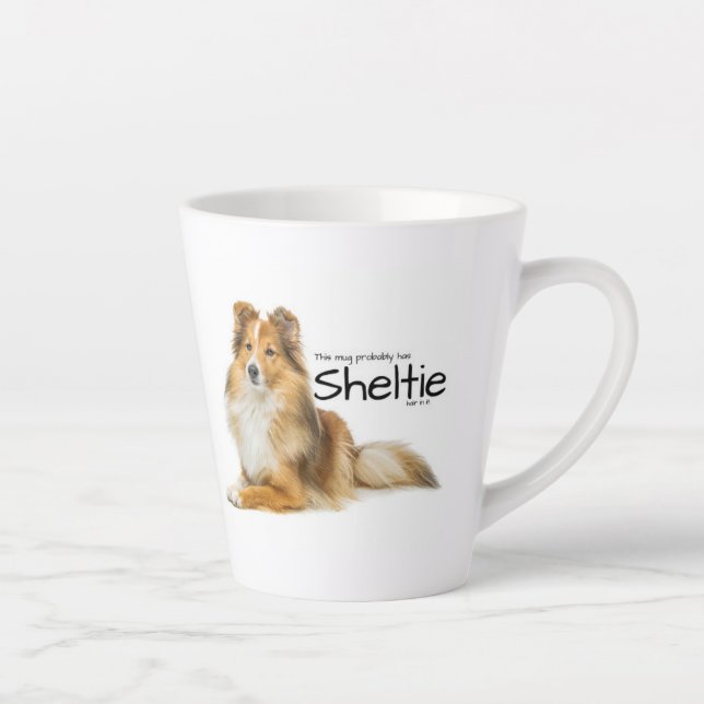 Taza De Café Latte Sheltie Hair (Derecha)