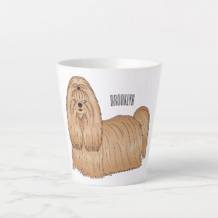 Taza De Café Latte Shih tzu personalizado de pelo largo ilustracion