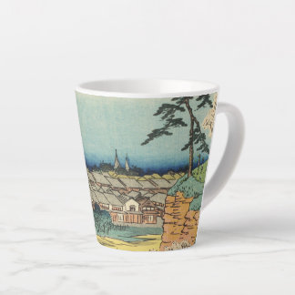 Taza De Café Latte Shinagawa, Japón: Arte vintage de bloques de mader