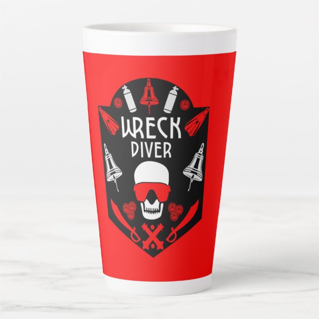 Taza De Café Latte Shipwreck Scuba Divers mug (Anverso)