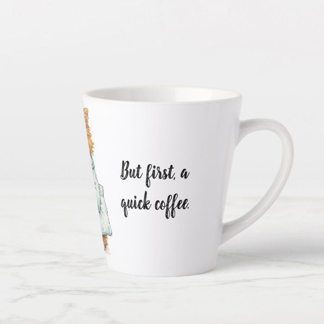 Taza De Café Latte Si Hay Que Triunfar Grumpy Orange Cat Custom Quote (Derecha)
