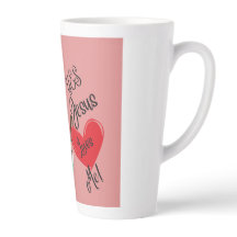 "Sí, Jesús me ama" Taza de latte grande rosa