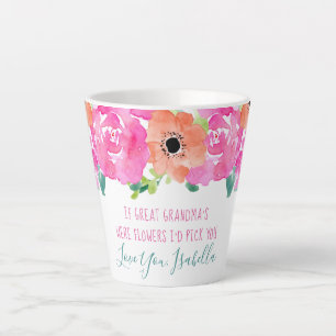 Taza De Café Latte Si las bisabuelas fueran flores Poema Floral bonit