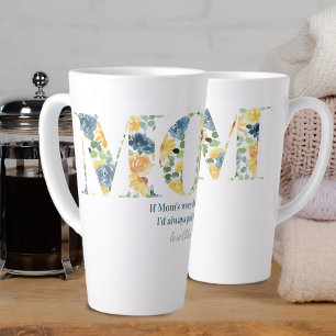 Taza De Café Latte Si mamá fuera como flores - Cartas florales de ma