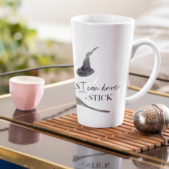 Taza De Café Latte Sí, Puedo Manejar Un Palo Divertido | Feliz Hallow (Subido por el creador)