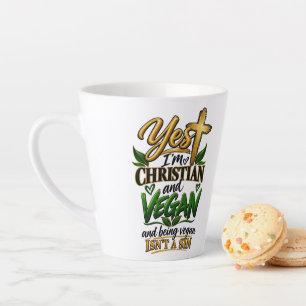 Taza De Café Latte Sí, soy cristiano y vegano…