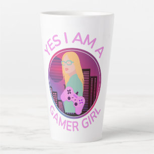 TAZA DE CAFÉ LATTE SÍ, SOY UNA CHICA GAMER