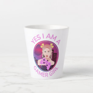 TAZA DE CAFÉ LATTE SÍ, SOY UNA CHICA GAMER