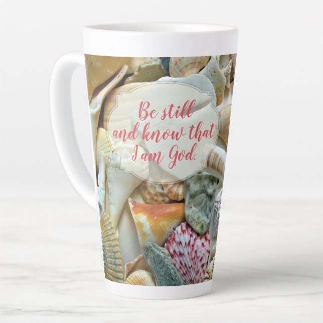 Taza De Café Latte Sigan Siendo las Bonitos de la Escritura Cristiana (Ángulo izquierdo)