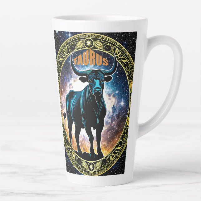 Taza De Café Latte Signo de astrología de Taurus (Derecha)