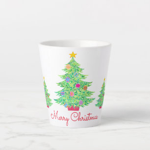 Taza De Café Latte Silencio de lata del árbol de Navidad